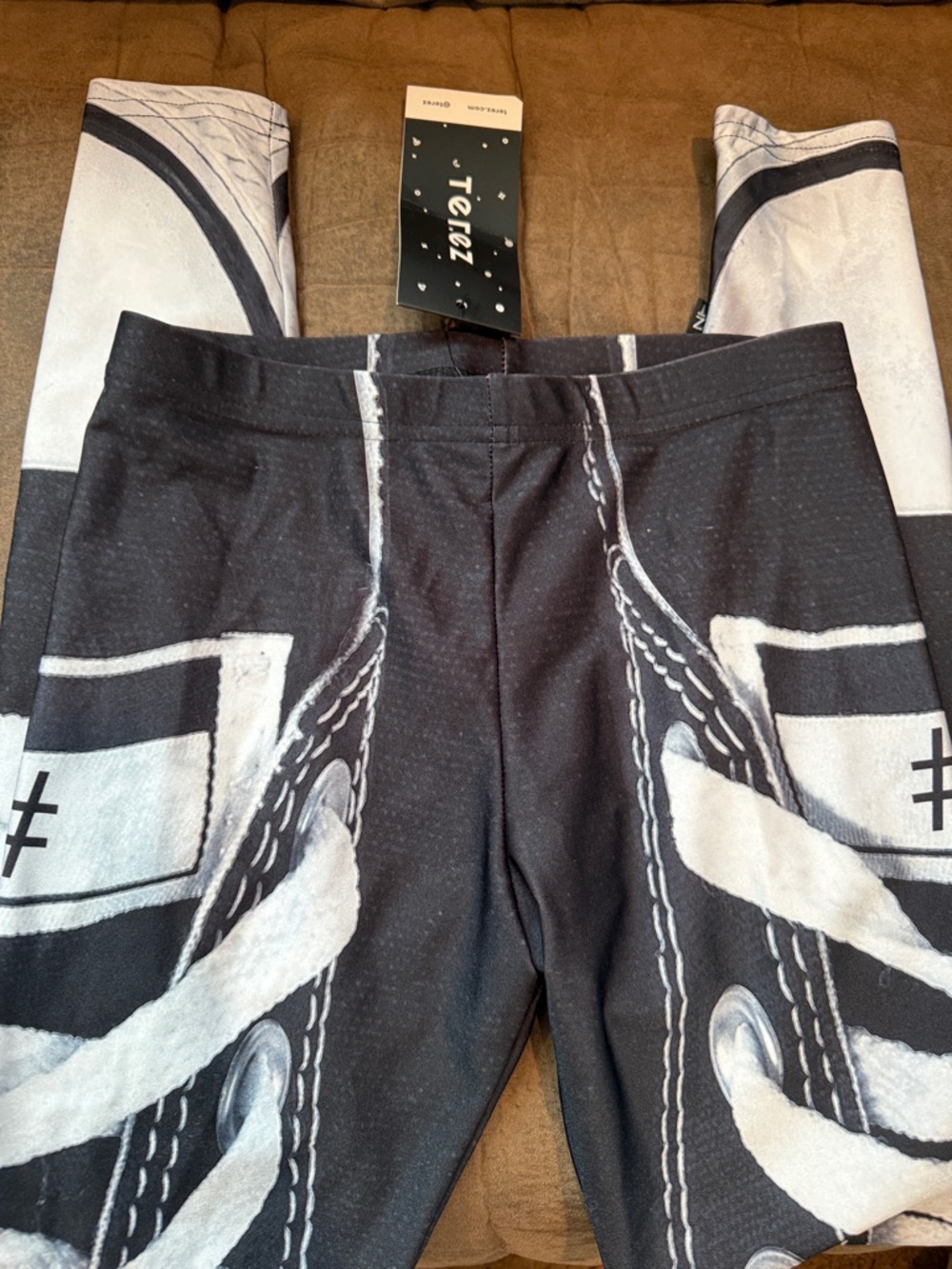 Zara Terez Black & White Sneaker Print Kids Leggings